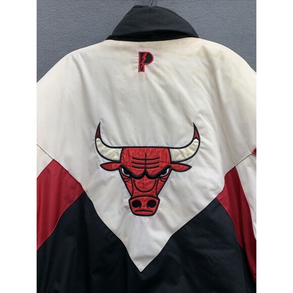 Vintage 90s NBA Chicago Bulls Pro Player Puffer Jacket NBA Full Zip Size M rare - Picture 15 of 16